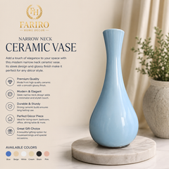 Elegant Narrow Neck Ceramic Vase