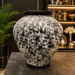 Premium Black & White Decorative Ceramic Vase