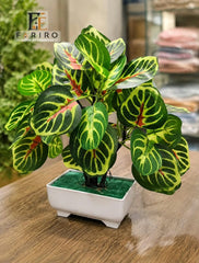 Artificial Leaf Plant with Decorative Pot | Realistic Greenery for Home & Office Décor