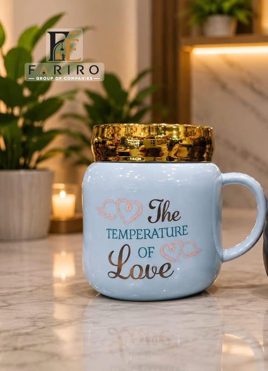 Premium Ceramic Coffee Mug | Stylish Black & Pink Coffee Cup | Love & King Designs | Gift for Couples