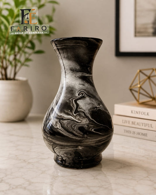 Premium Ceramic Decorative Vase | Marble Finish Flower Vase | Modern Home & Table Décor