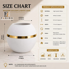✨ Modern Golden & White Decorative Vase ✨