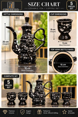 Luxury Ceramic Dallah Tea & Coffee Set – 5 Piece Arabic Serving Set
