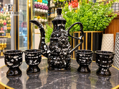 Luxury Ceramic Dallah Tea & Coffee Set – 5 Piece Arabic Serving Set
