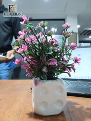 Small Artificial Pink Flower Table Pot | Home & Office Décor