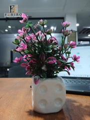 Small Artificial Pink Flower Table Pot | Home & Office Décor