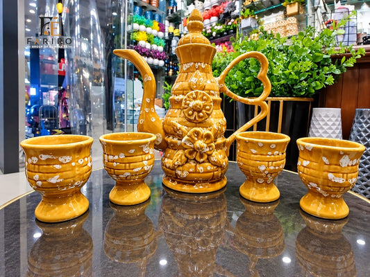 Luxury Ceramic Dallah Tea & Coffee Set – 5 Piece Arabic Serving Set