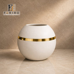 ✨ Modern Golden & White Decorative Vase ✨