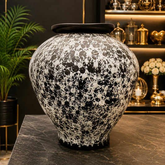 Premium Black & White Decorative Ceramic Vase