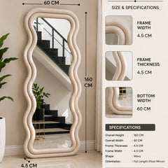 Premium Wavy Full-Length Floor Mirror