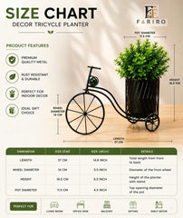 Premium Decorative Tricycle Planter | Metal Bicycle Plant Stand with Artificial Greenery