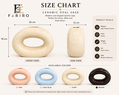 Modern Ceramic Oval Vase | Glossy Decorative Vase for Home & Office Décor