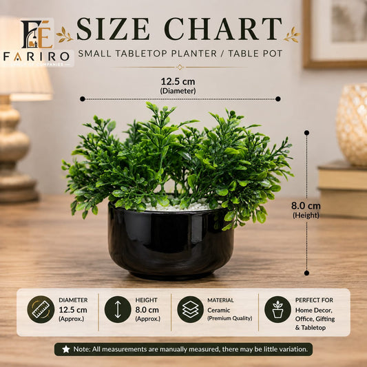 Premium Artificial Tabletop Plant with Ceramic Pot | Decorative Greenery for Home & Office