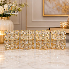 Premium Crystal Tea Light Holder | Gold Decorative Candle Holder | Elegant Tabletop Home Décor