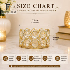 Premium Crystal Tea Light Holder | Gold Decorative Candle Holder | Elegant Tabletop Home Décor