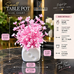 Small Artificial Pink Flower Table Pot | Home & Office Décor