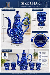 Luxury Ceramic Dallah Tea & Coffee Set – 5 Piece Arabic Serving Set