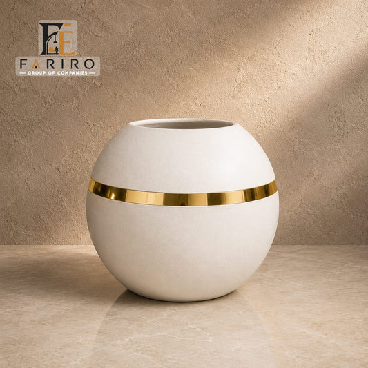 ✨ Modern Golden & White Decorative Vase ✨